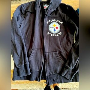NFL Pittsburgh Steelers full zip hooded sweatshirt size large